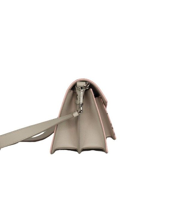 Sac à main à bandoulière MCM Signature en cuir rose doux avec logo diamant