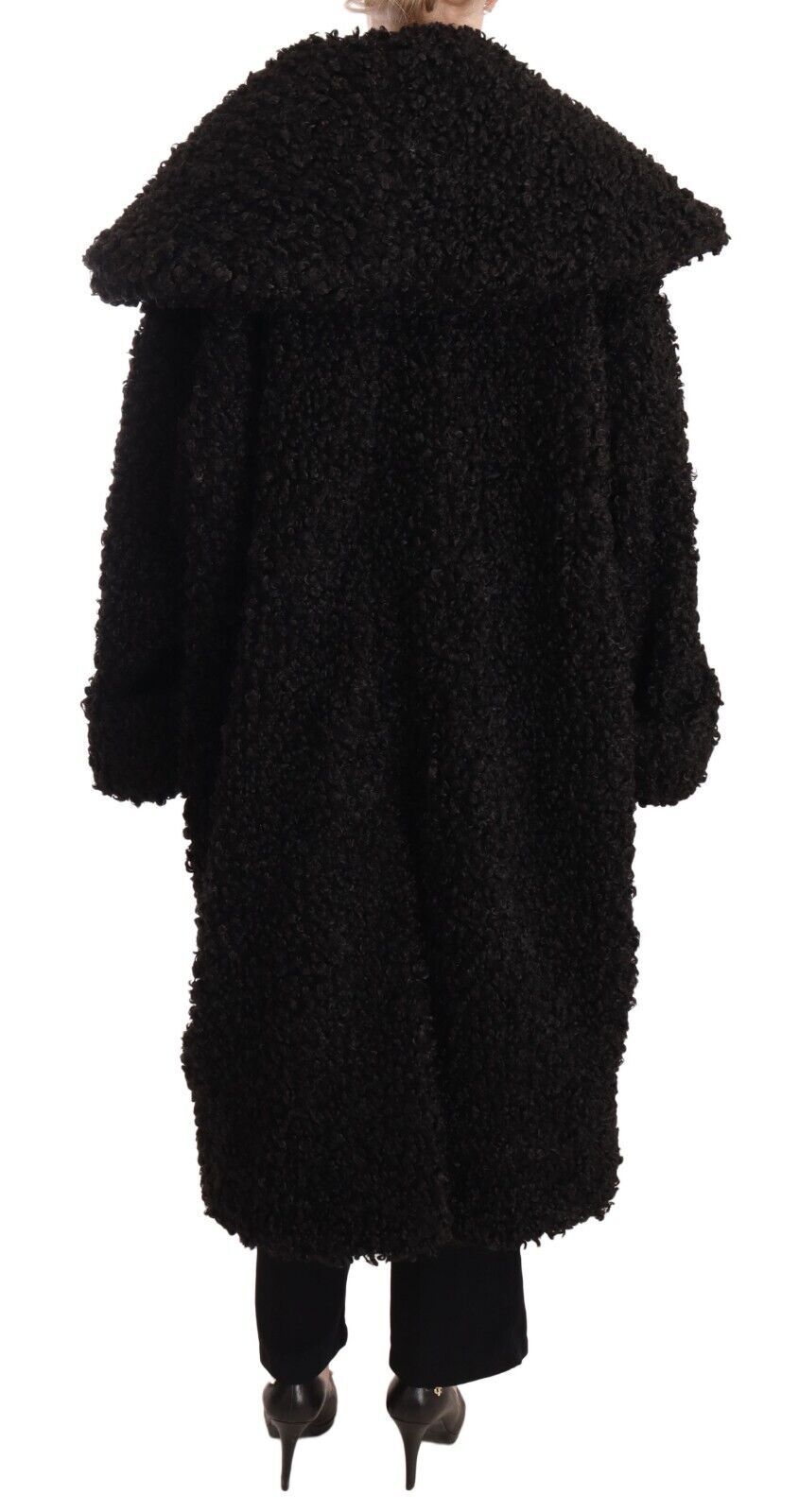 Trench-coat élégant en fourrure noire Dolce & Gabbana