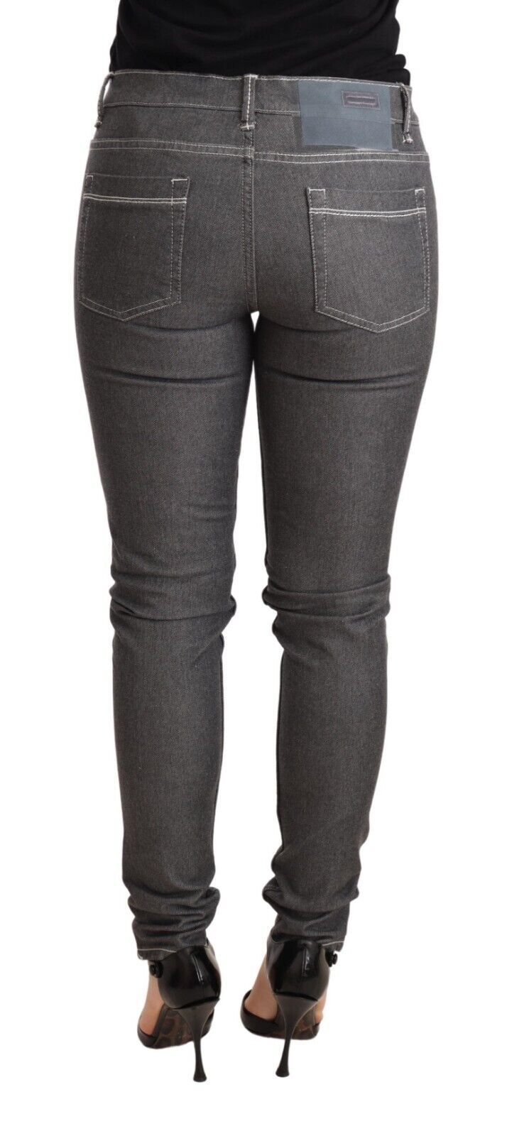 Huit jeans skinny gris élégants taille moyenne