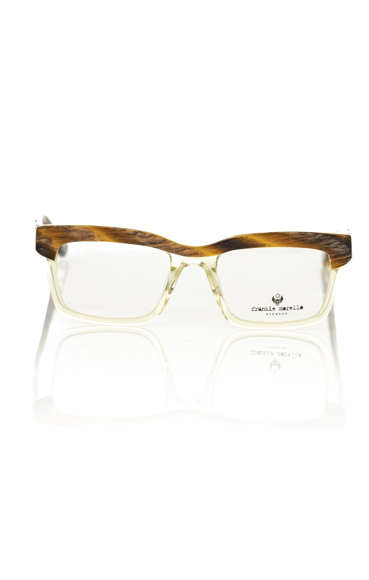 Frankie Morello Clubmaster Acetate Eyeglasses Unisex Brown