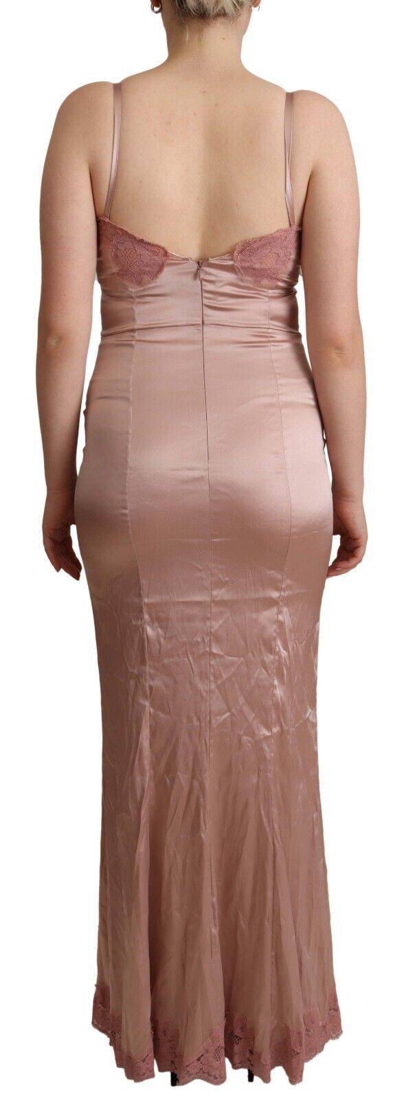 Dolce & Gabbana Pink Lace Long Bodycon Maxi Polyester Dress by Dolce & Gabbana