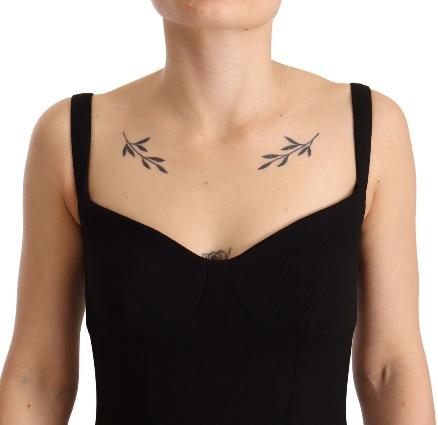 Dolce & Gabbana Black Fit Flare Wool Stretch Sheath Dress by Dolce & Gabbana