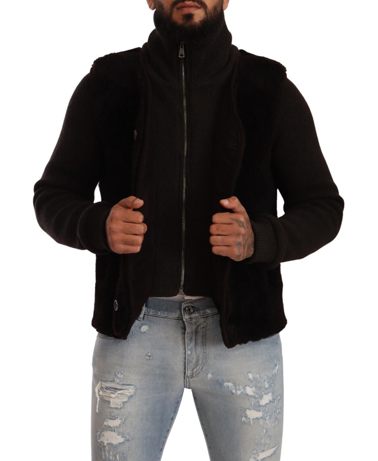 Dolce & Gabbana Élégant blouson aviateur en cuir