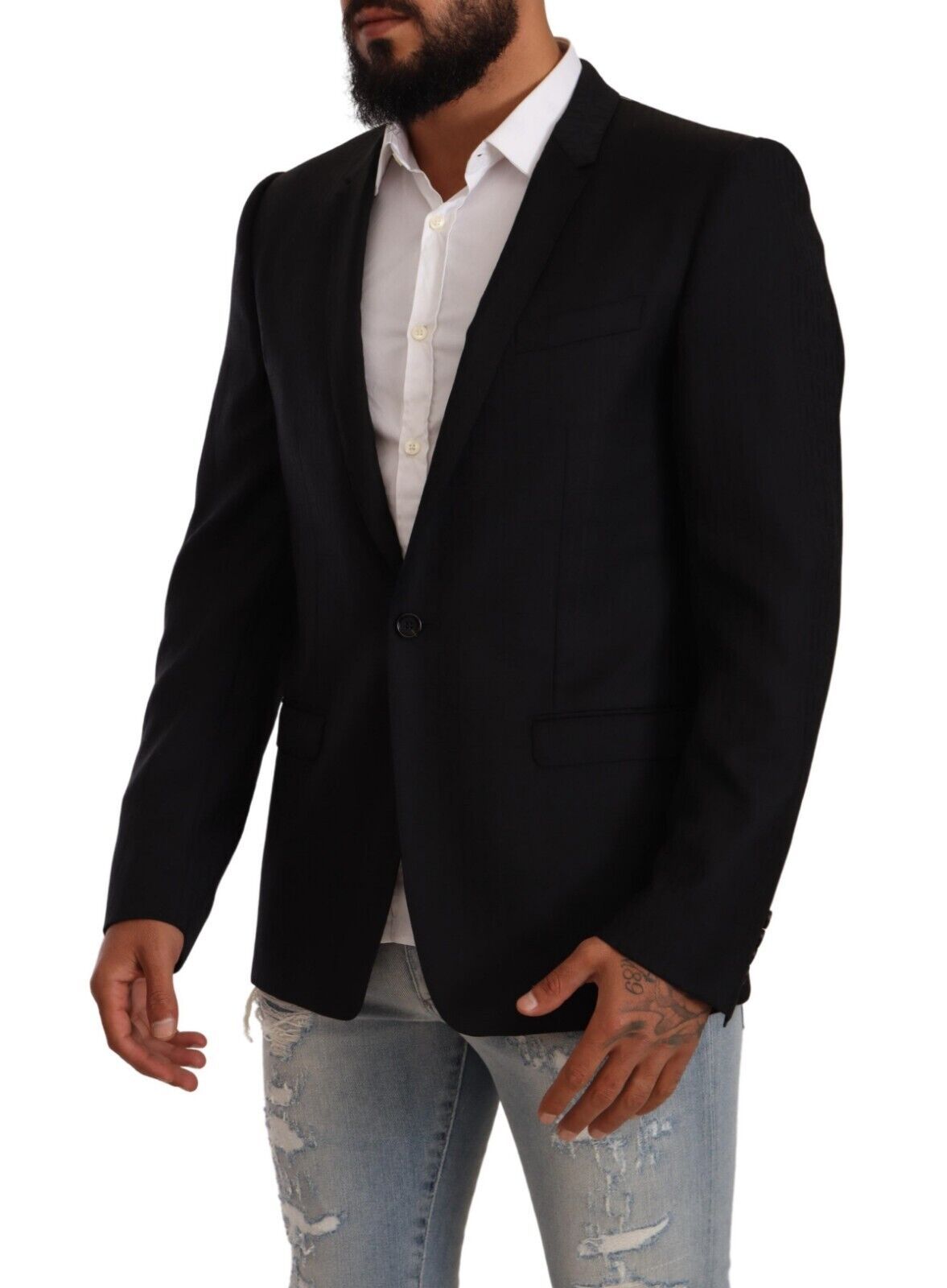 Blazer en laine vierge noire exclusif à Dolce & Gabbana