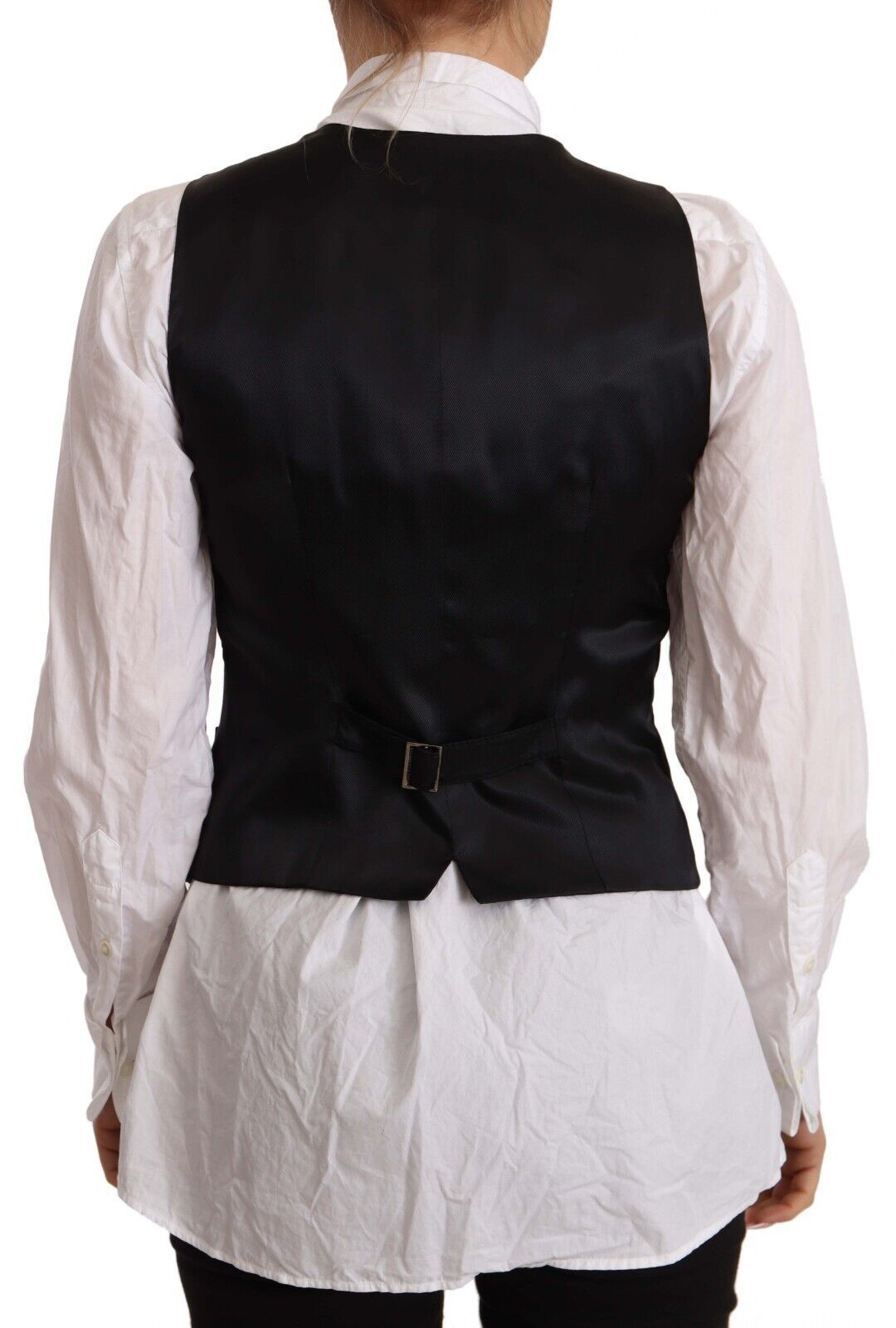 Gilet élégant en laine mélangée noire Dolce & Gabbana