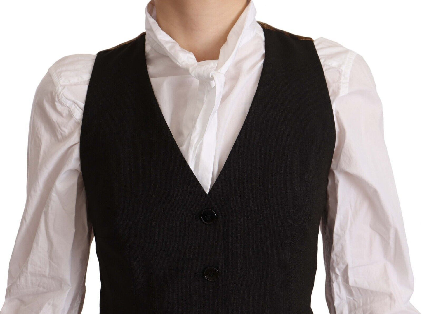 Dolce & Gabbana - Débardeur boutonné noir élégant