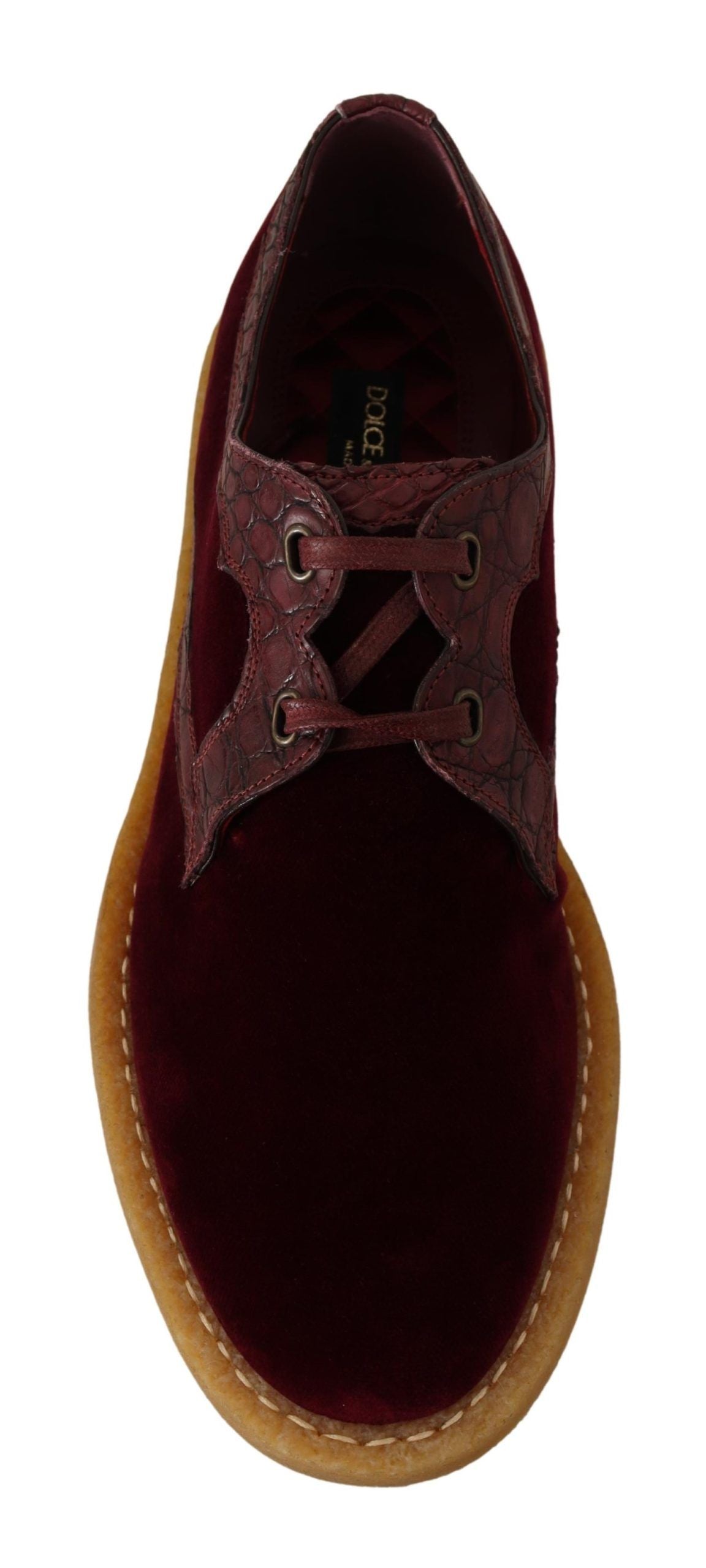 Chaussures habillées élégantes en velours et cuir exotique Dolce & Gabbana