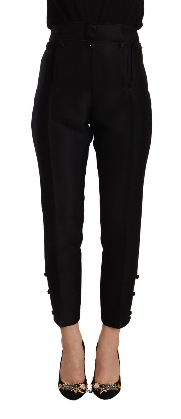 Dsquared² Black Wool High Waist Skinny Women Pants by Dsquared²