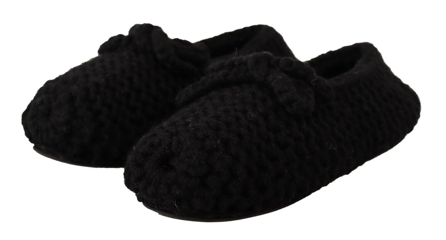Ballerines élégantes en laine noire Dolce & Gabbana
