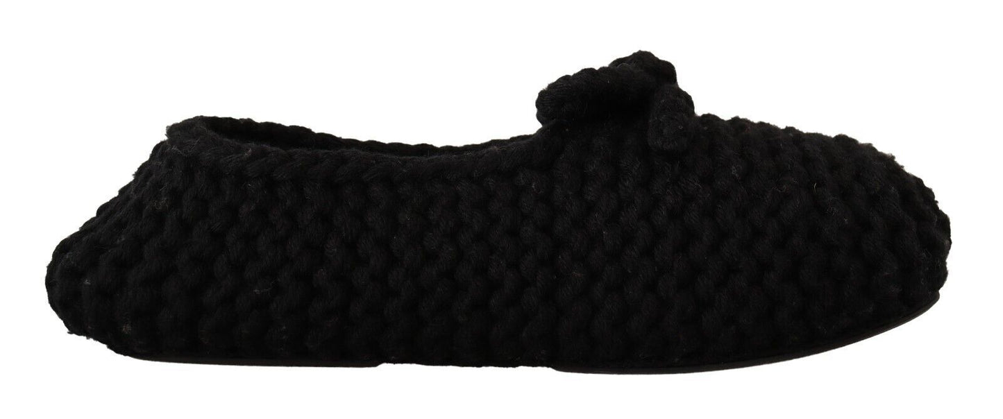 Ballerines élégantes en laine noire Dolce & Gabbana