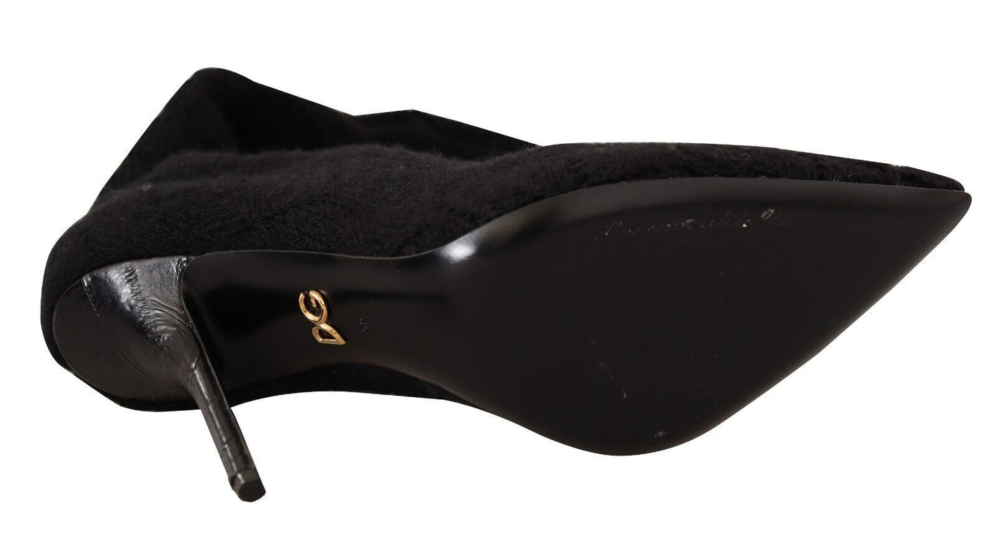 Bottes chaussettes extensibles noires élégantes Dolce & Gabbana