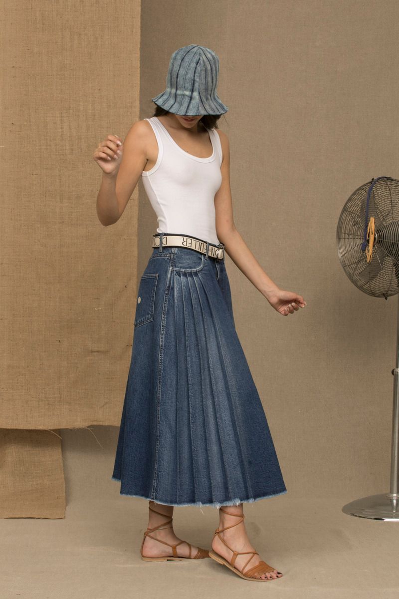 Don The Fuller Blue Cotton Women Skirt by Don The Fuller