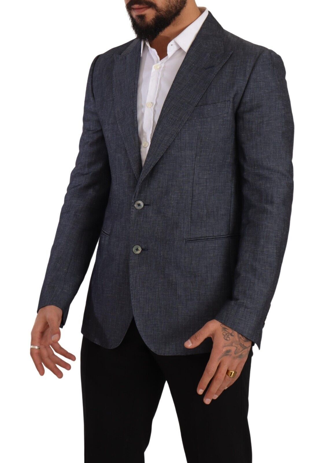 Blazer bleu élégant à deux boutons et coupe slim Dolce & Gabbana