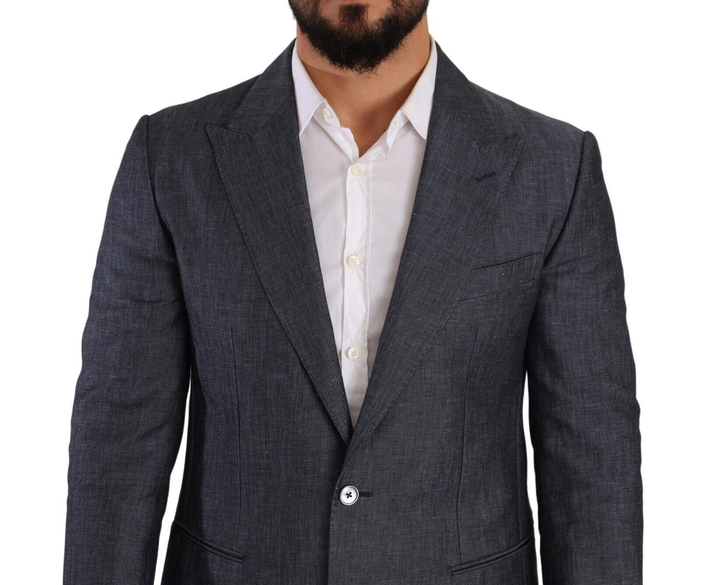 Blazer bleu élégant à deux boutons et coupe slim Dolce & Gabbana