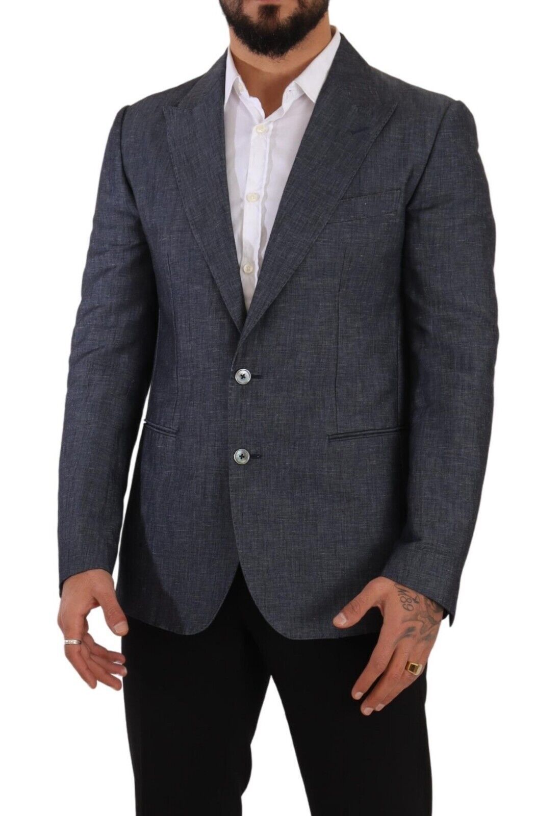 Blazer bleu élégant à deux boutons et coupe slim Dolce & Gabbana