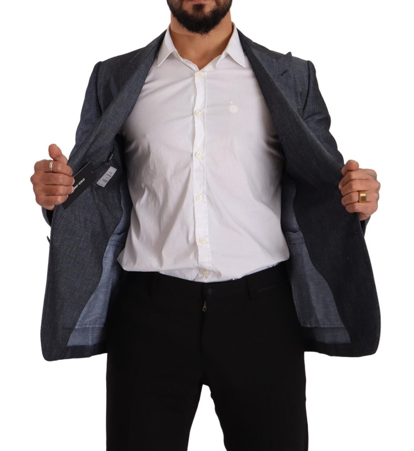 Blazer bleu élégant à deux boutons et coupe slim Dolce & Gabbana