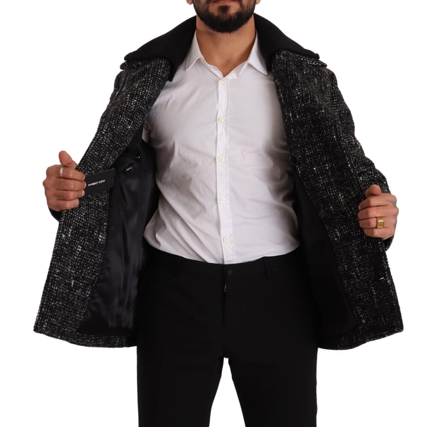 Dolce & Gabbana Chic Manteau croisé en laine mélangée