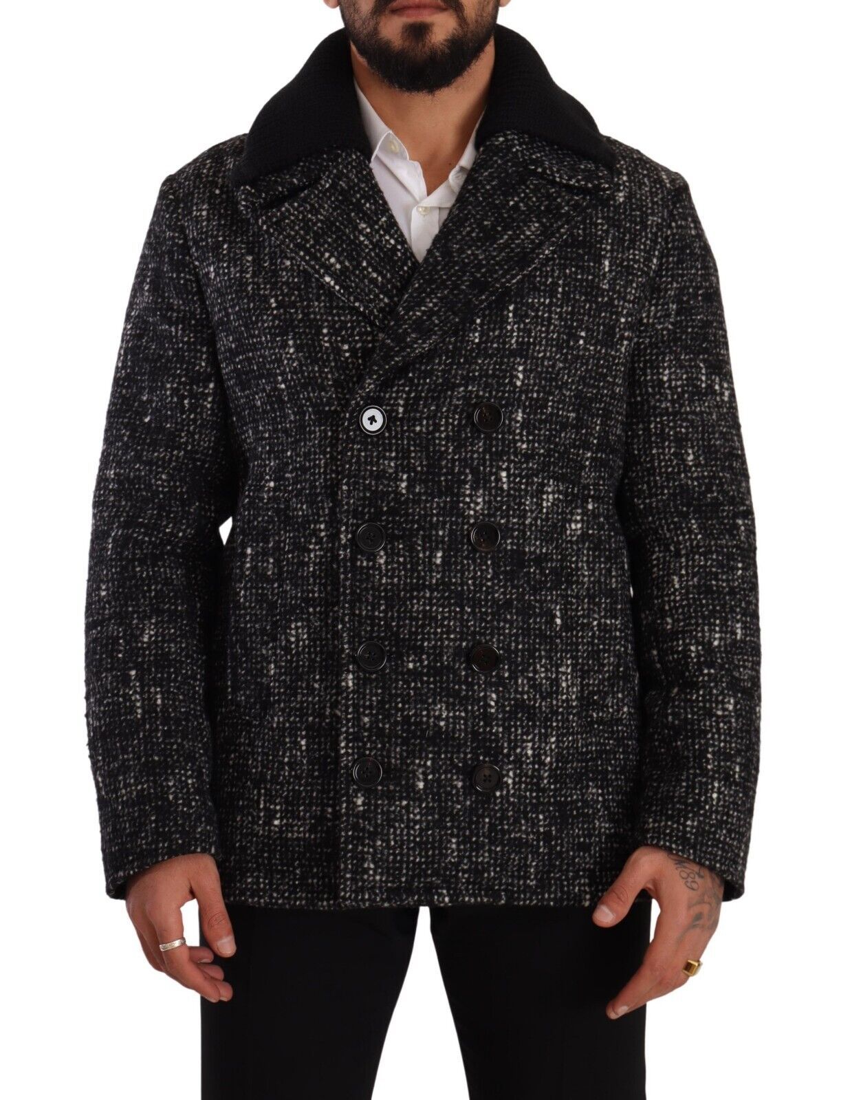 Dolce & Gabbana Chic Manteau croisé en laine mélangée