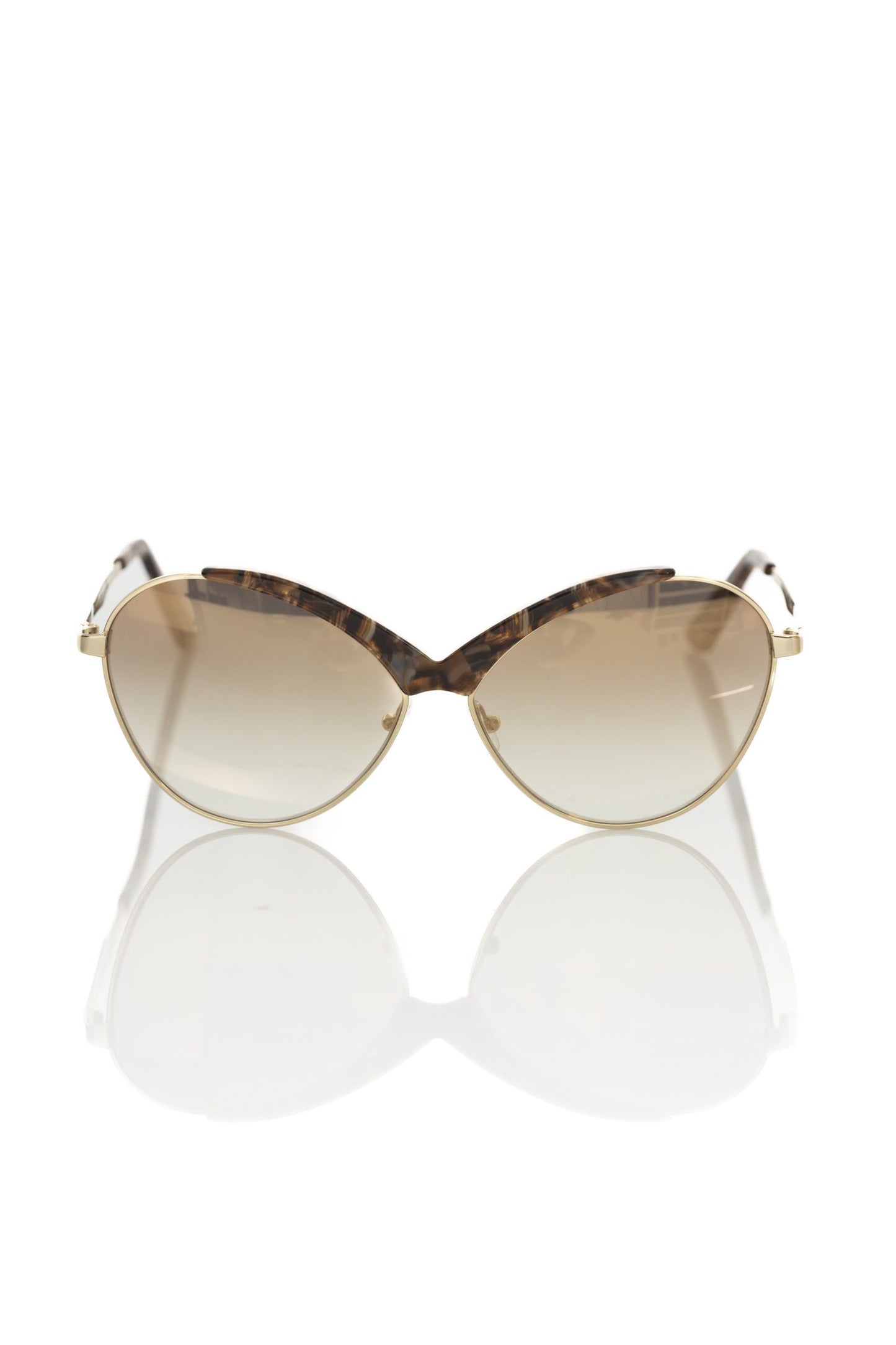 Frankie Morello Beige Metallic Women Sunglasses