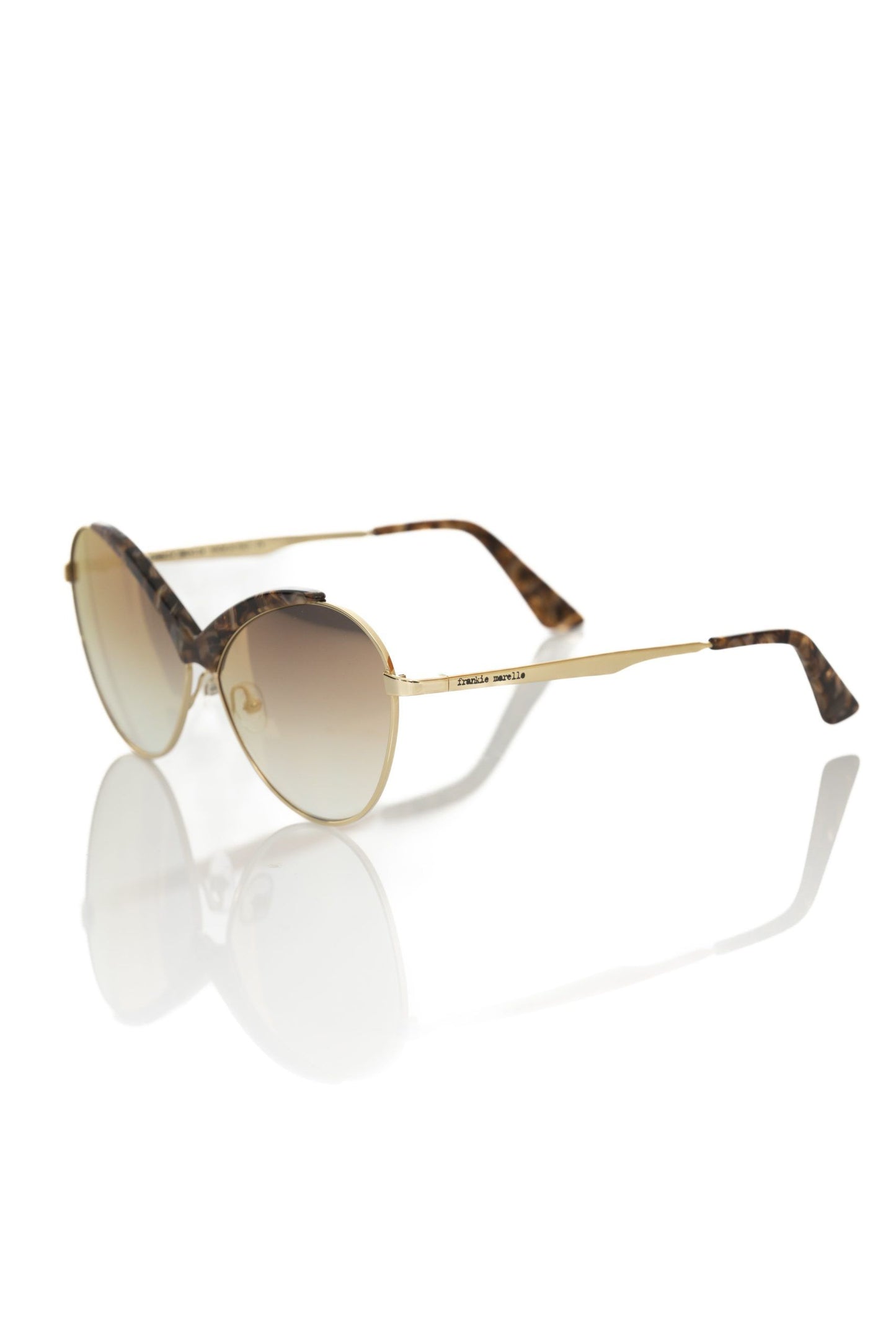 Frankie Morello Beige Metallic Women Sunglasses