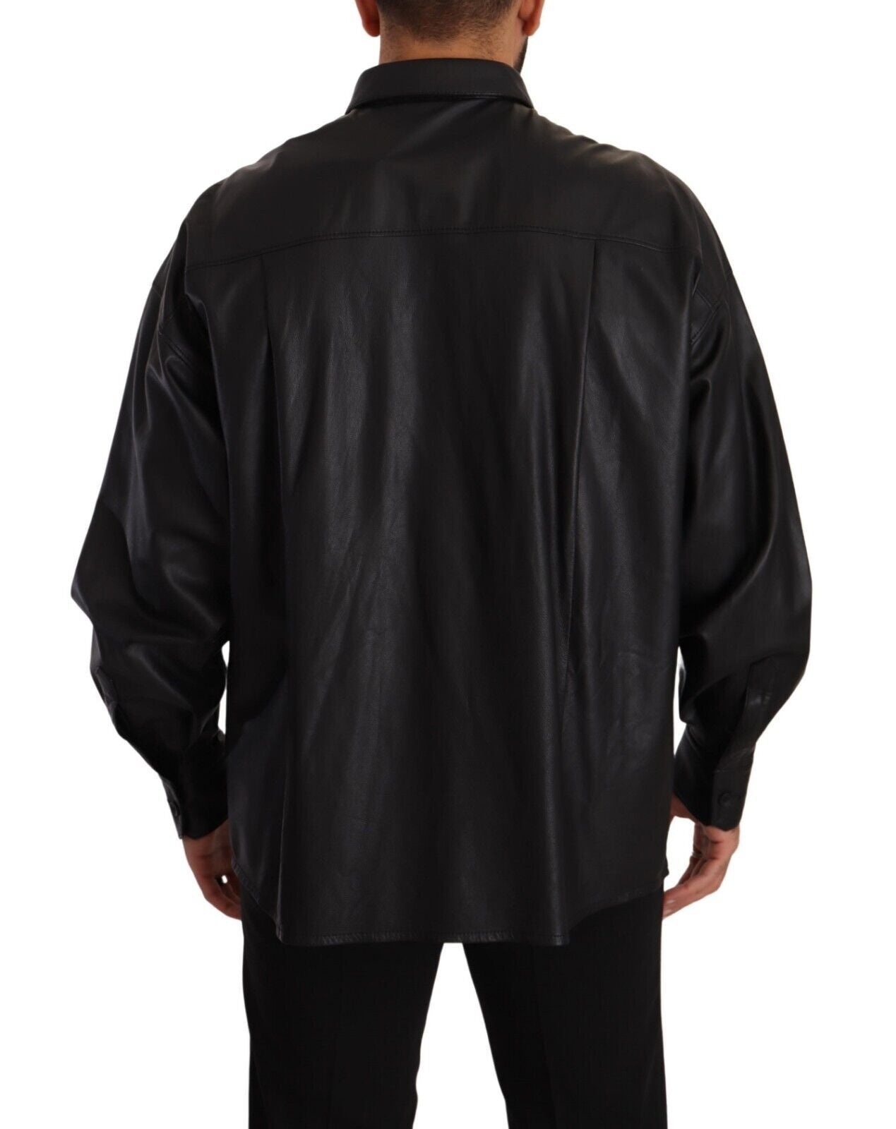Veste élégante en cuir noir Dolce & Gabbana