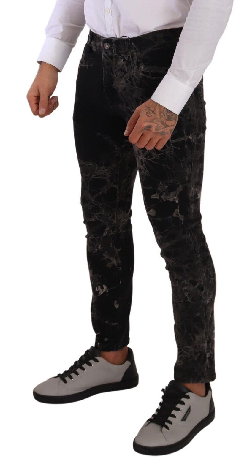 Jean skinny slim à motifs Dolce & Gabbana