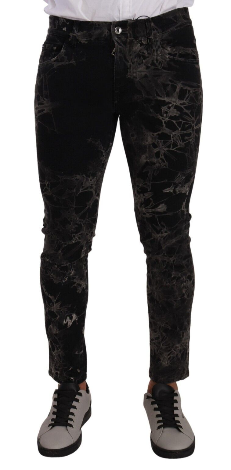Jean skinny slim à motifs Dolce & Gabbana