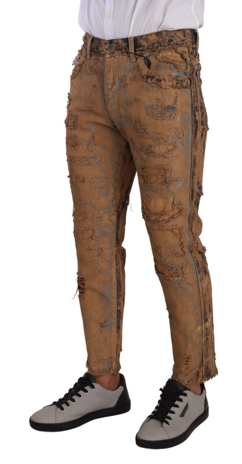 Pantalon classique en denim vieilli authentique Dolce & Gabbana