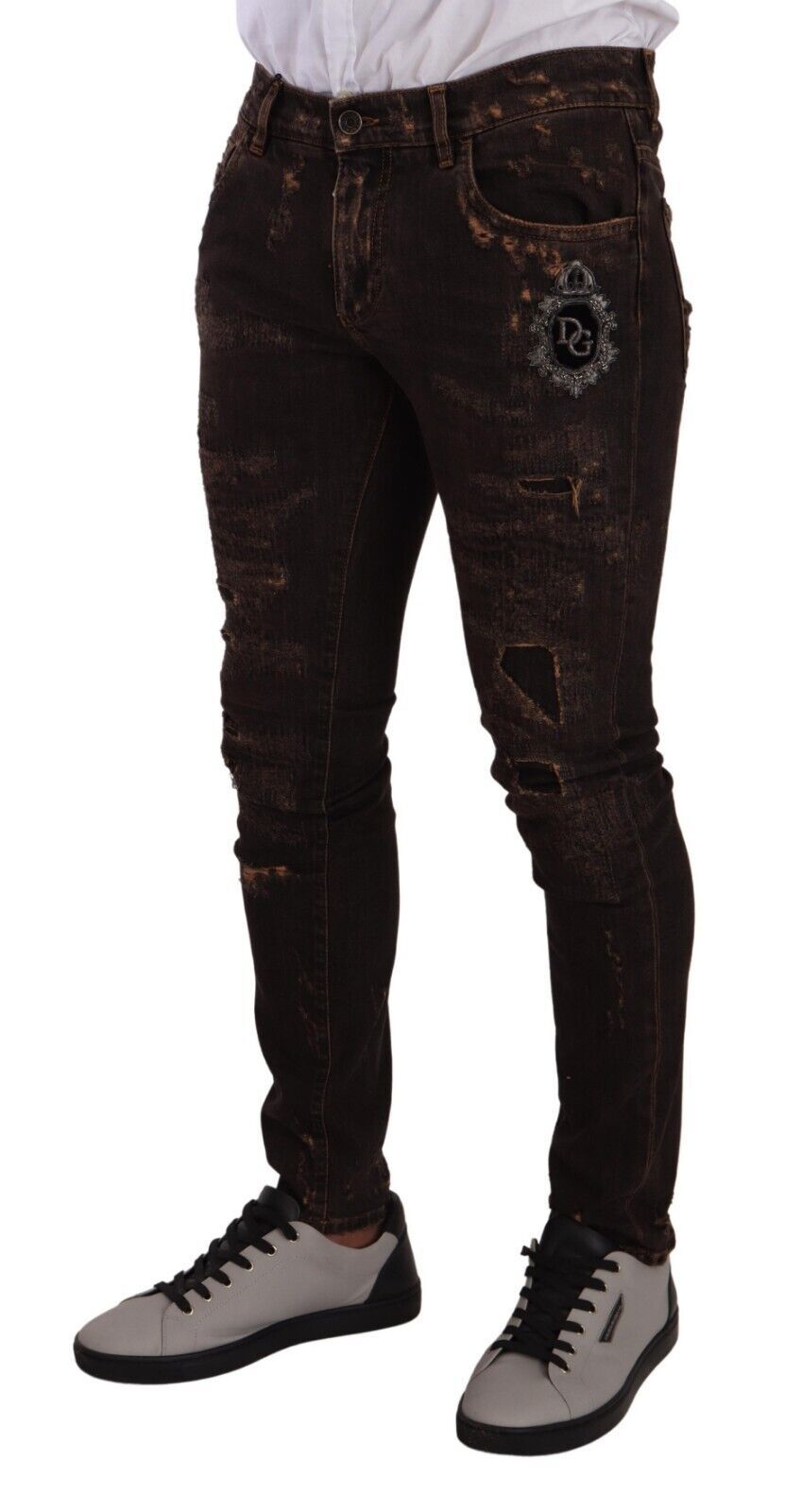 Jean skinny slim en denim vieilli Dolce & Gabbana