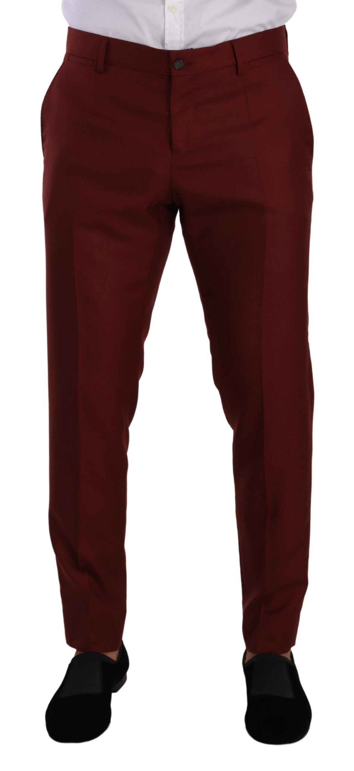 Pantalon habillé rouge élégant en cachemire et soie Dolce & Gabbana