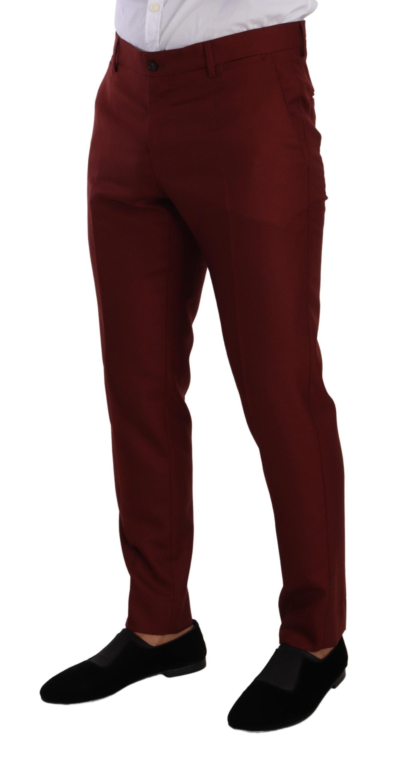 Pantalon habillé rouge élégant en cachemire et soie Dolce & Gabbana