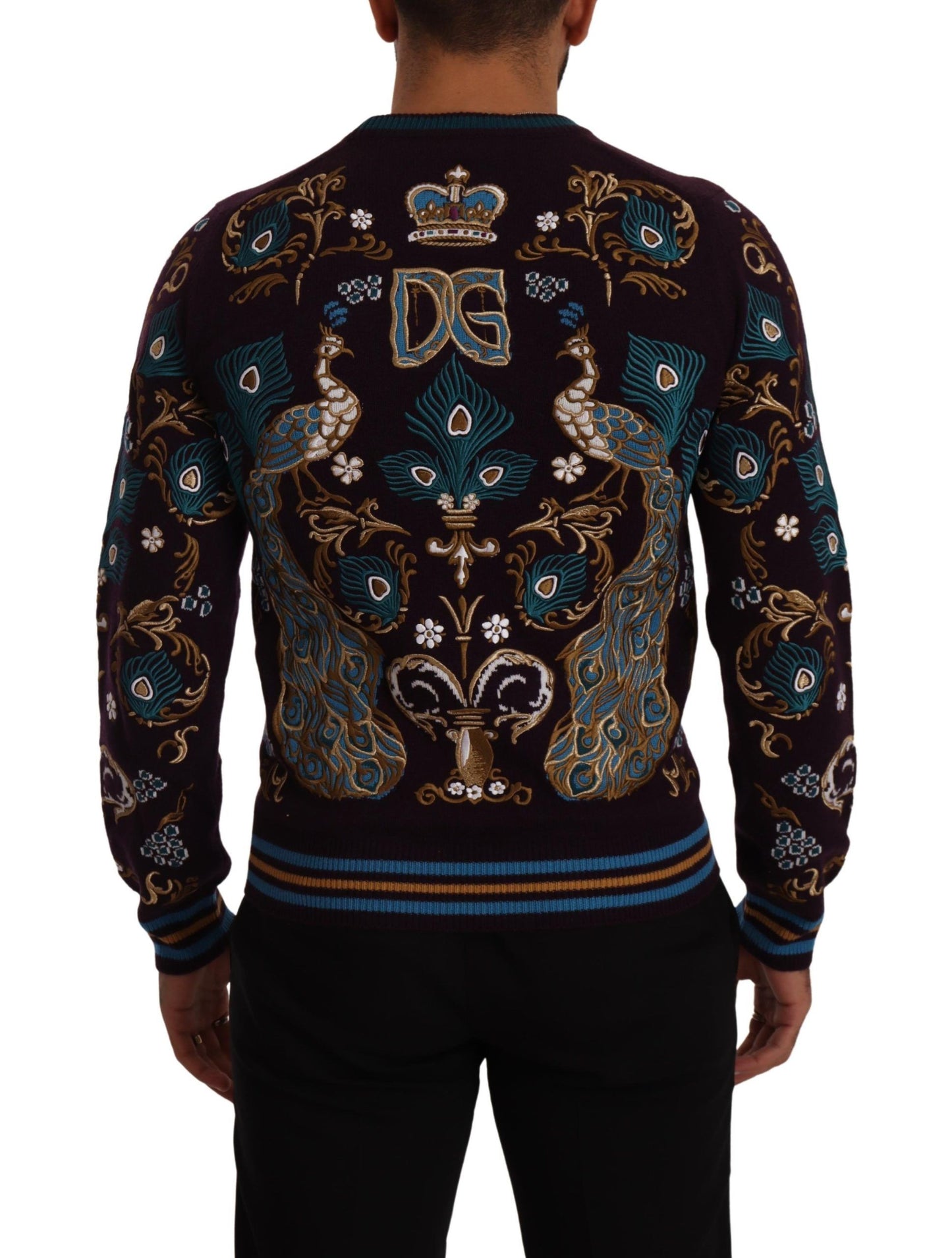 Pull ras du cou élégant en cachemire bordeaux Dolce & Gabbana