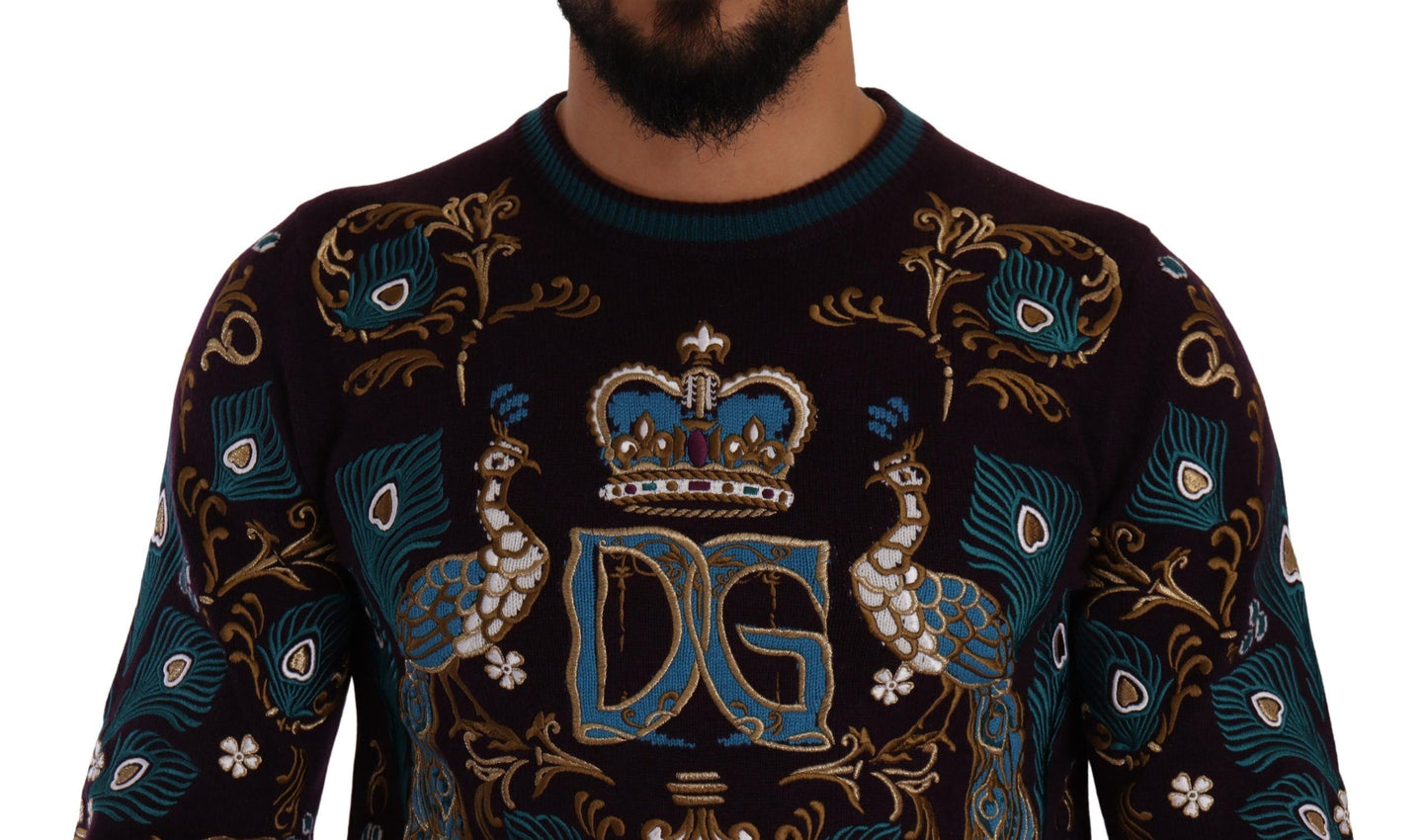 Pull ras du cou élégant en cachemire bordeaux Dolce & Gabbana