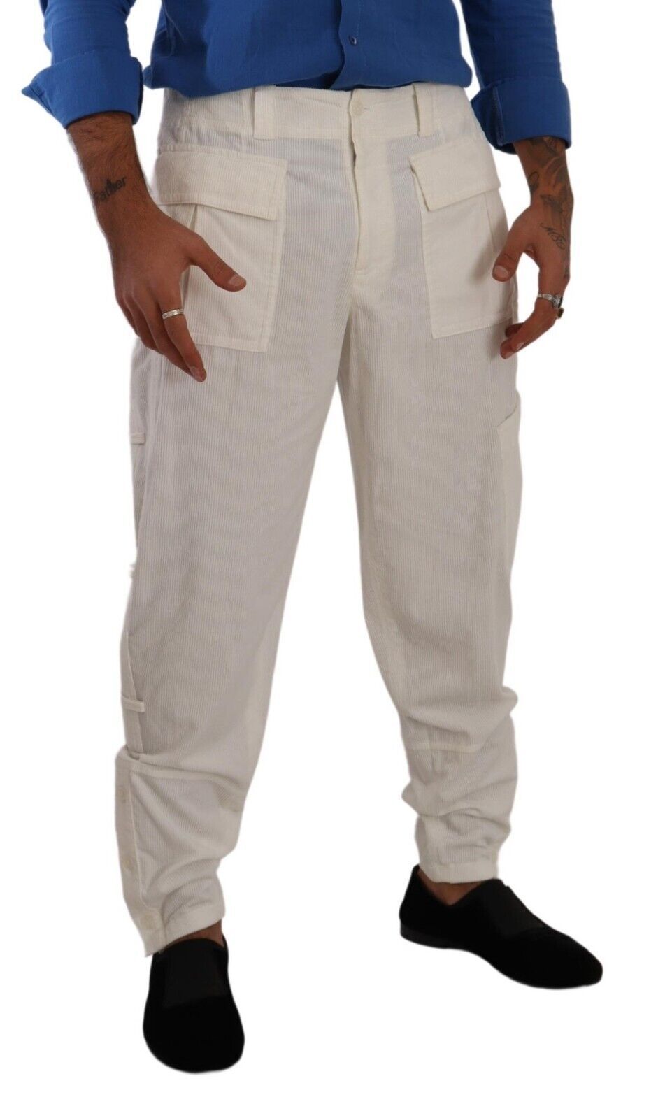 Pantalon cargo élégant Dolce & Gabbana blanc cassé - Coupe classique