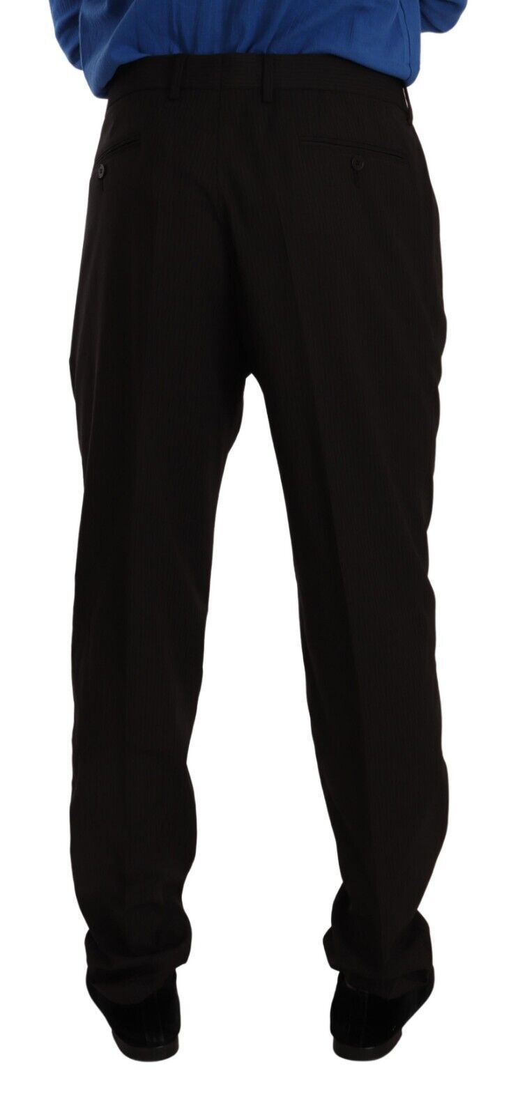 Pantalon habillé élégant en laine à rayures marron Dolce & Gabbana