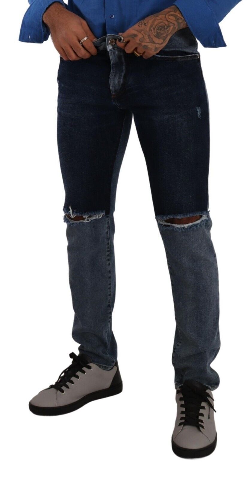 Dolce & Gabbana Chic Slim Fit Denim déchiré