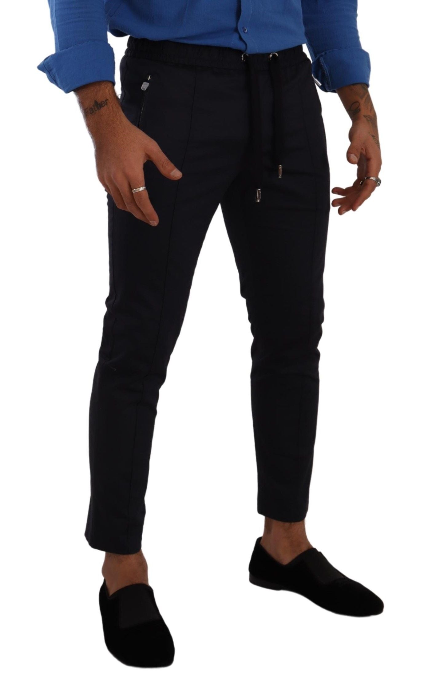 Pantalon de jogging skinny bleu foncé élégant Dolce & Gabbana