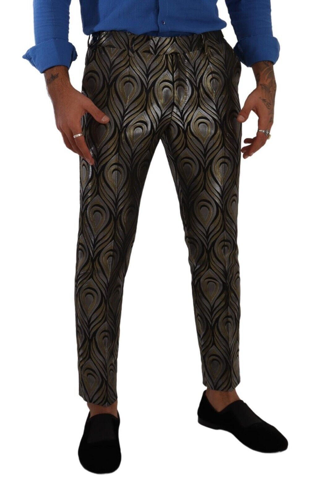 Pantalon habillé métallisé élégant coupe slim Dolce & Gabbana