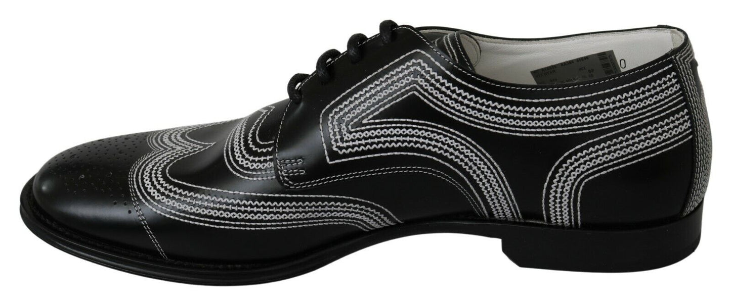 Chaussures Derby élégantes noires et blanches Dolce & Gabbana