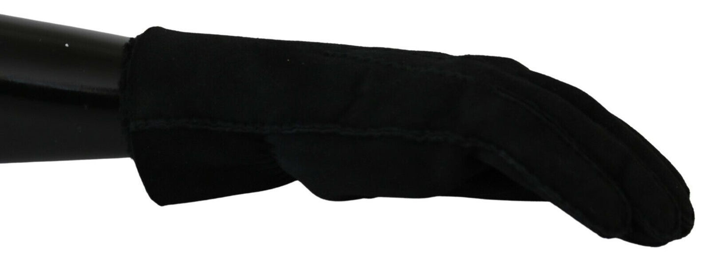 Gants de motard élégants en cuir noir Dolce & Gabbana