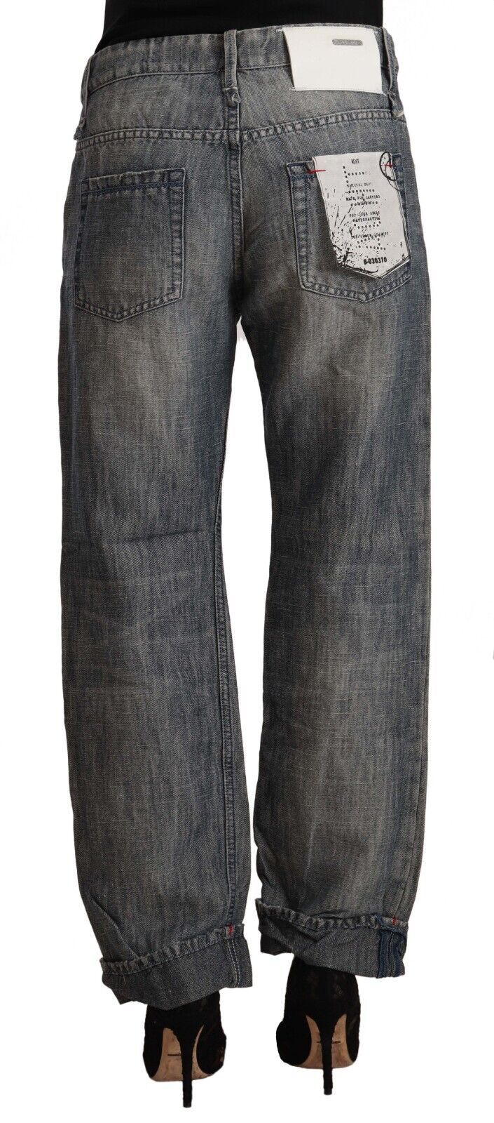 Jean gris coupe droite en ramie-coton Eight Chic