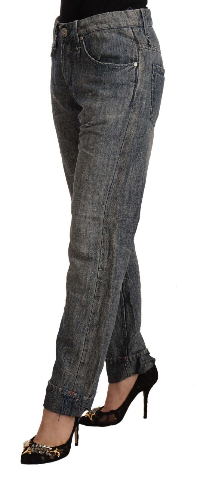 Jean gris coupe droite en ramie-coton Eight Chic