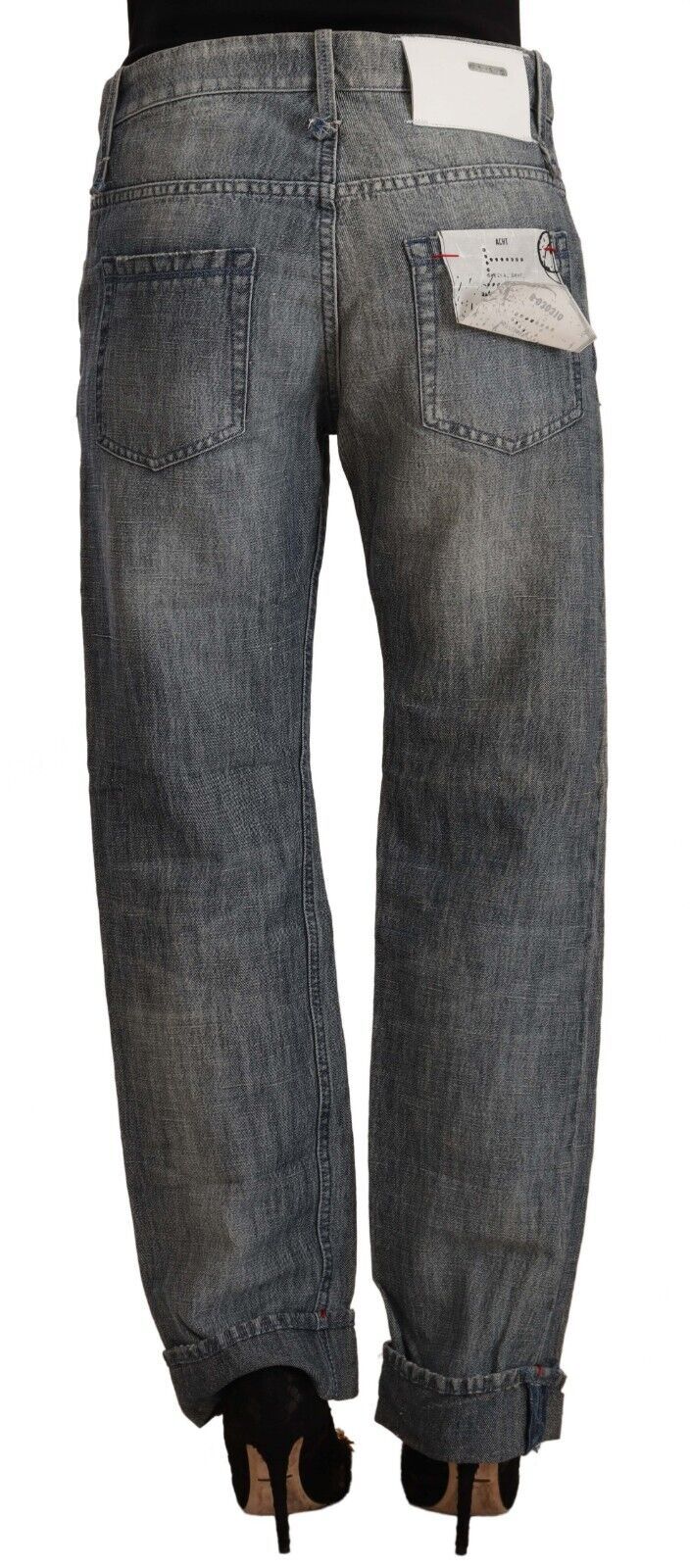 Jean coupe droite délavé gris Eight Chic