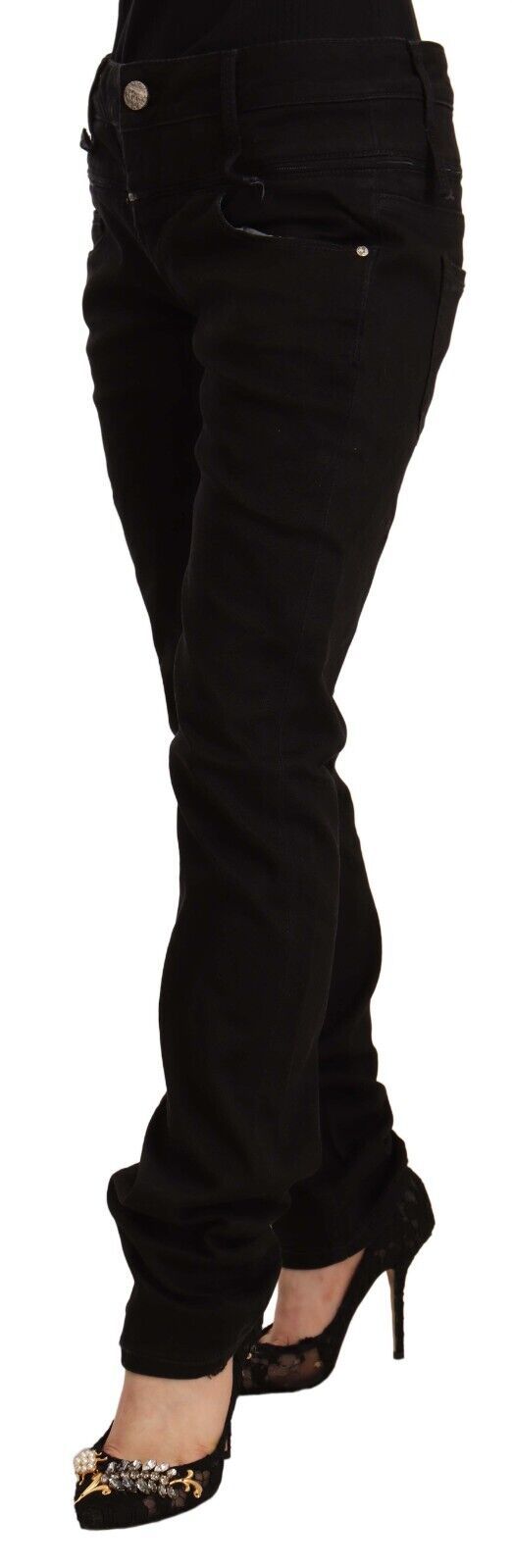 Jean skinny taille basse noir Eight Chic