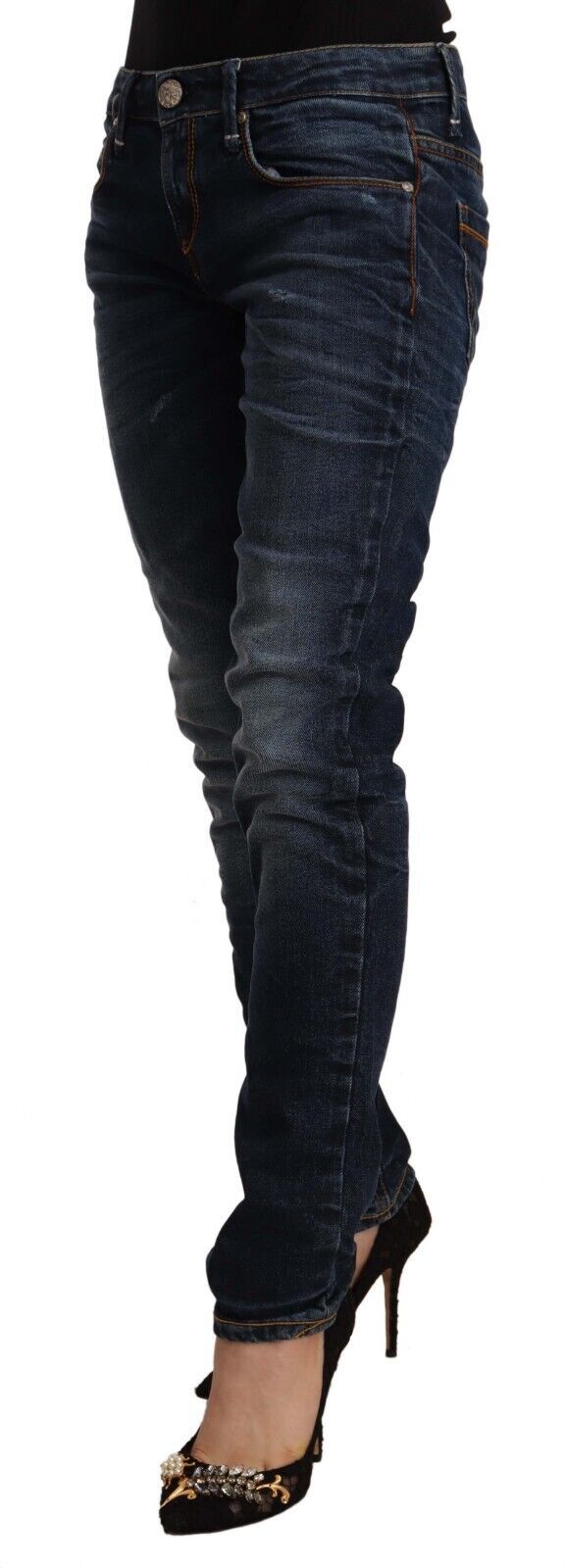 Jean bleu délavé coupe slim Eight Chic