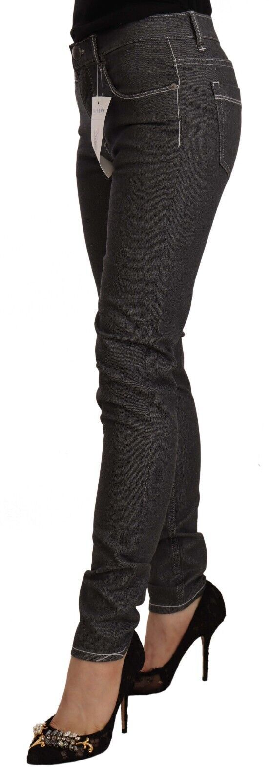 Jean skinny noir taille moyenne Eight Chic