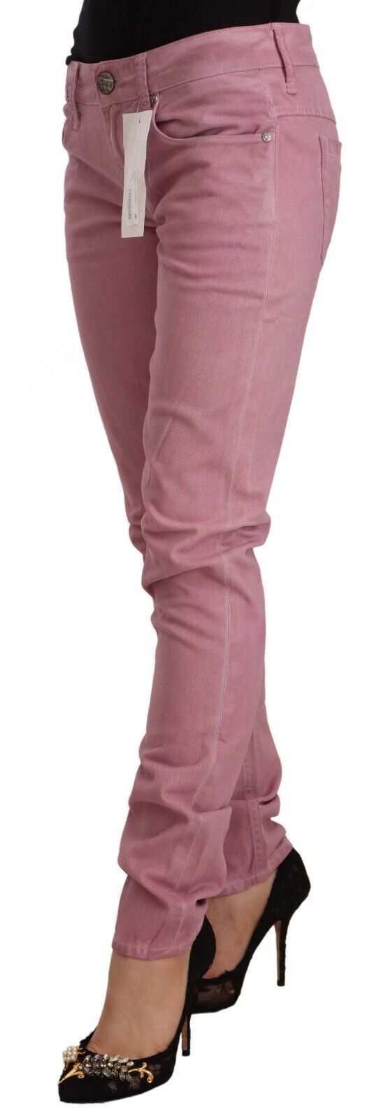Eight Pink Cotton Slim Fit Women Denim Skinny Jeans