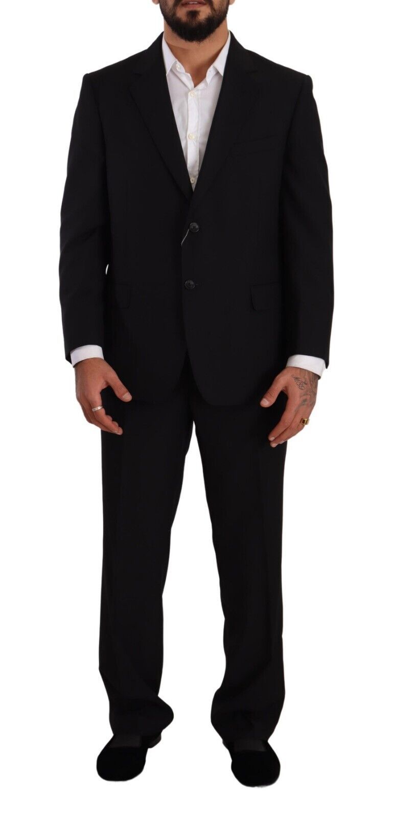 Ensemble élégant costume noir deux pièces Domenico Tagliente