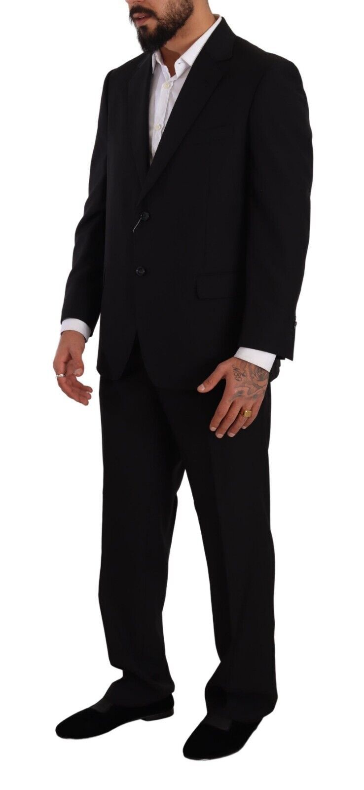 Ensemble élégant costume noir deux pièces Domenico Tagliente
