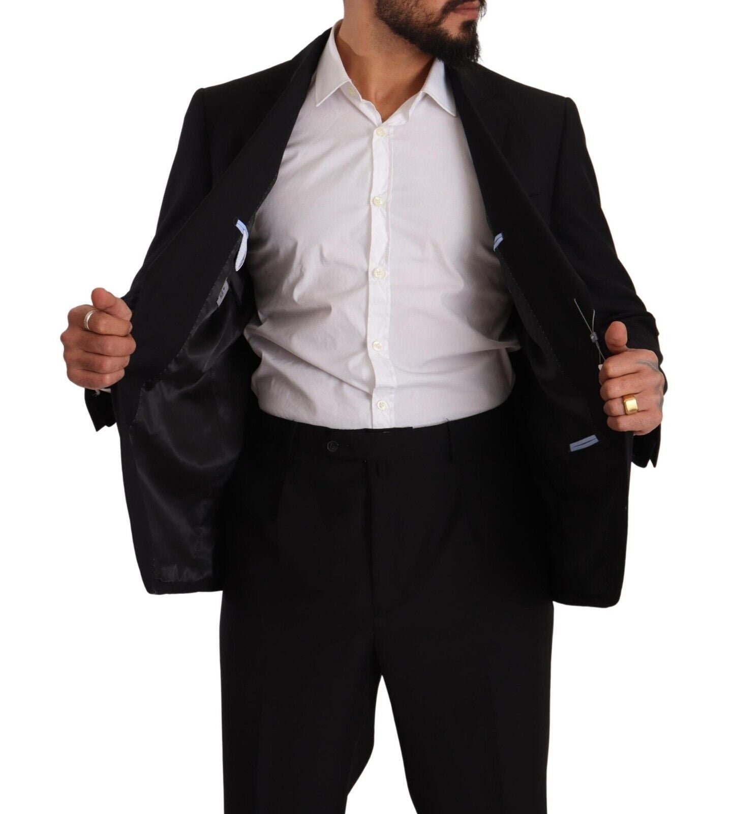 Ensemble élégant costume noir deux pièces Domenico Tagliente